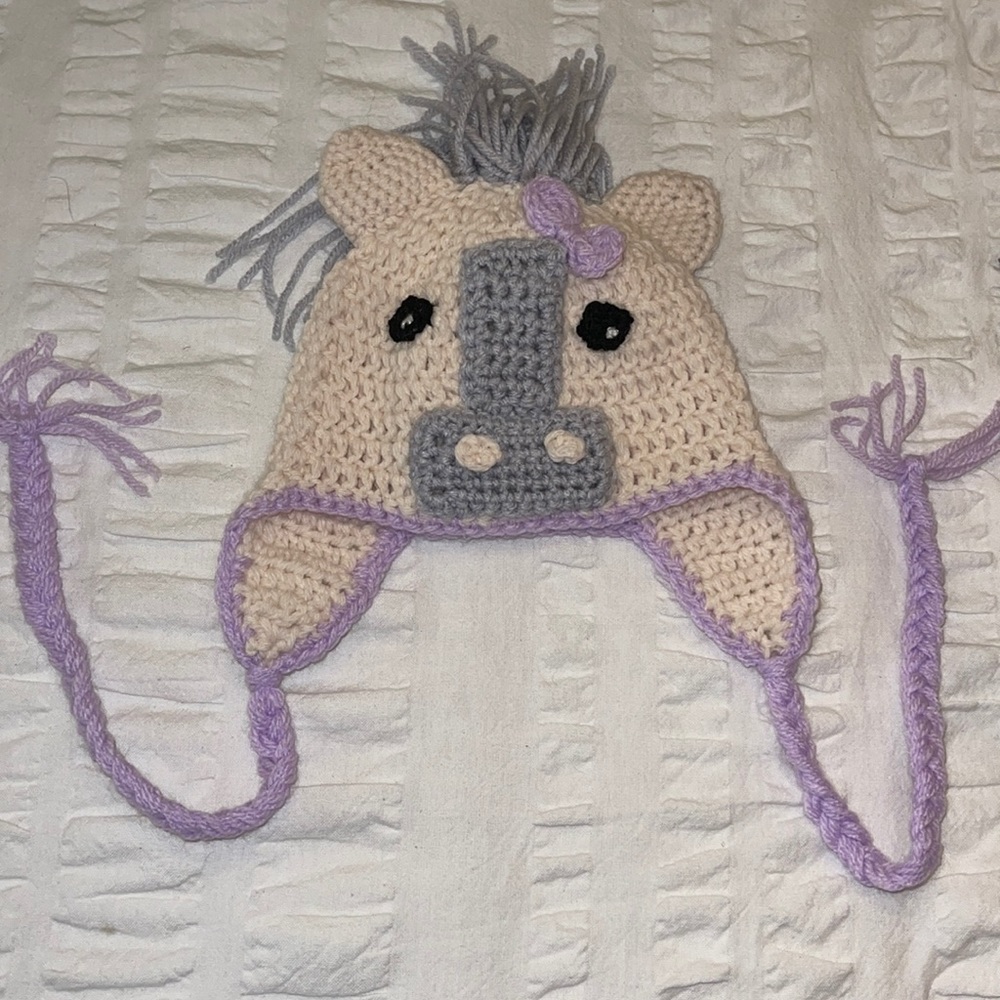 Adorable Handmade Knitted Horse Hat